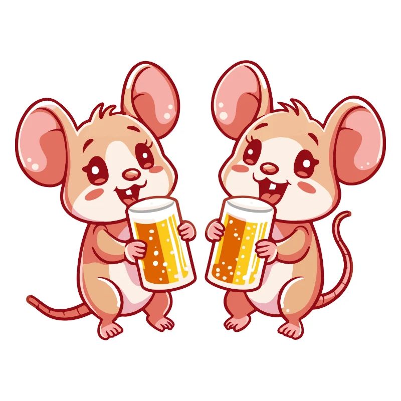 Mouse Comic Beer Funny Booze