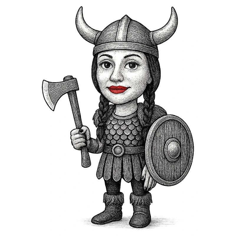 Viking Red Lips Warrior