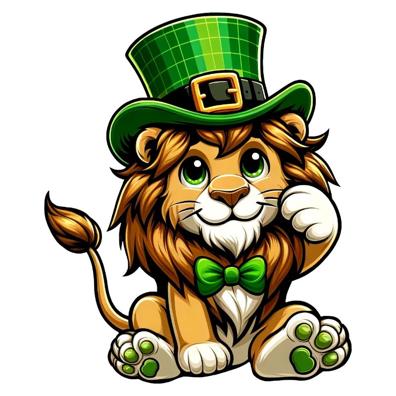 Dessin animé mignon de la Saint-Patrick de Lion