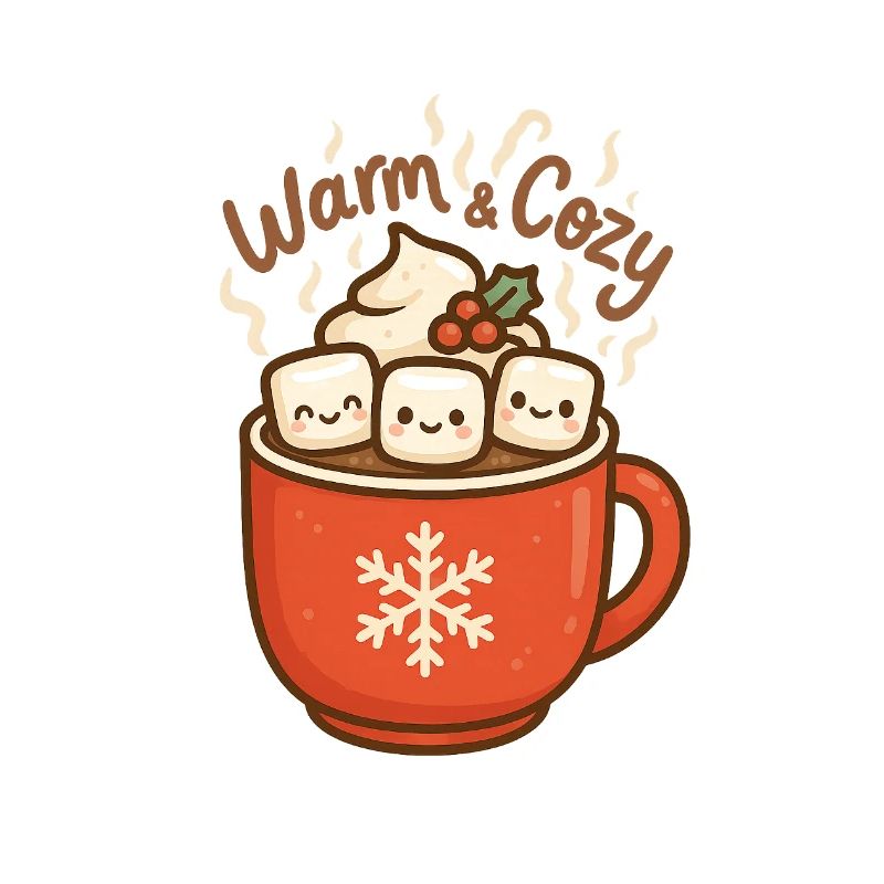 Warm cocoa with marshmallows