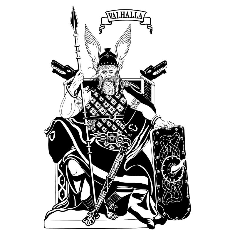 Odin on throne black