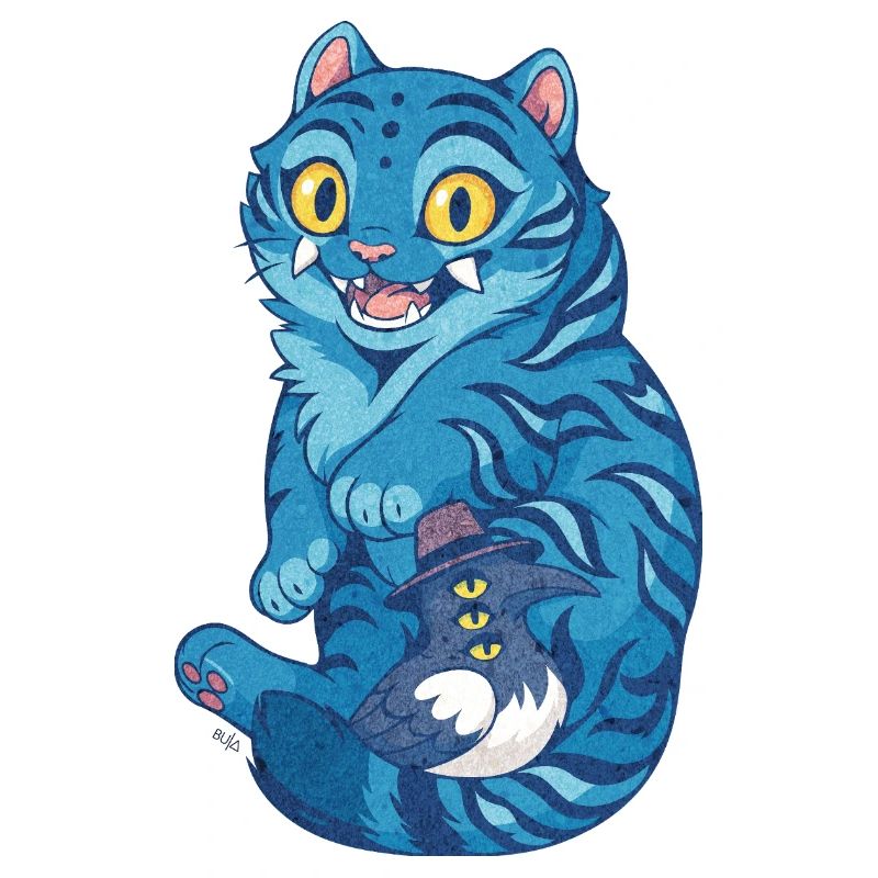 Blue Tiger with Little Bird Magic - K-Pop Demon