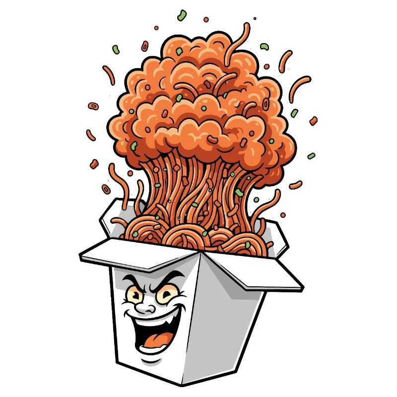 Noodle Box Explosion Cartoon