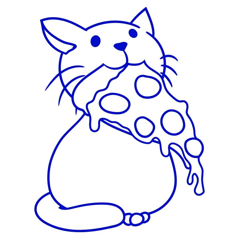 Chat mangeant du salami Pizza Faim Restauration rapide