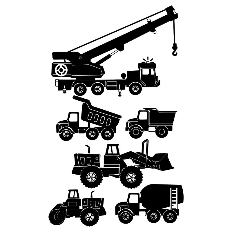 Road and construction vehicles