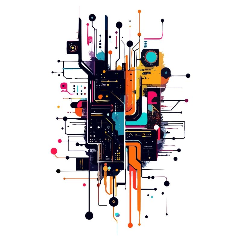 Colorful Circuitprint PCB PCB Motif