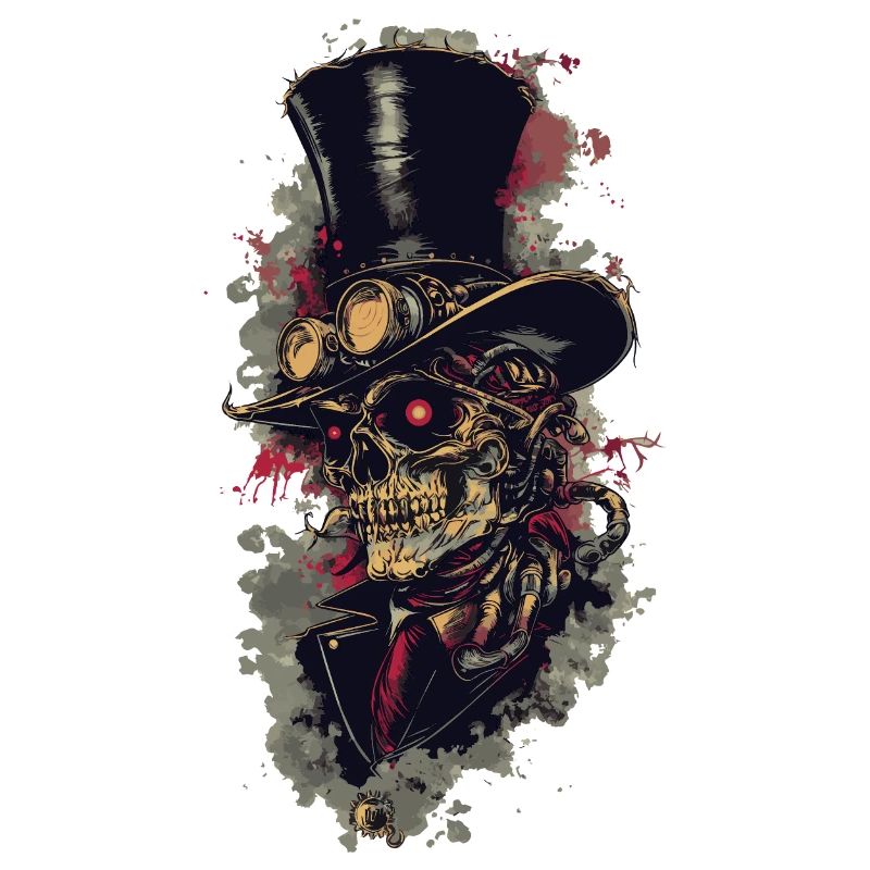 Steampunk Zombie Skull