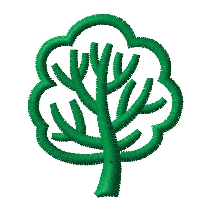 Tree embroidered