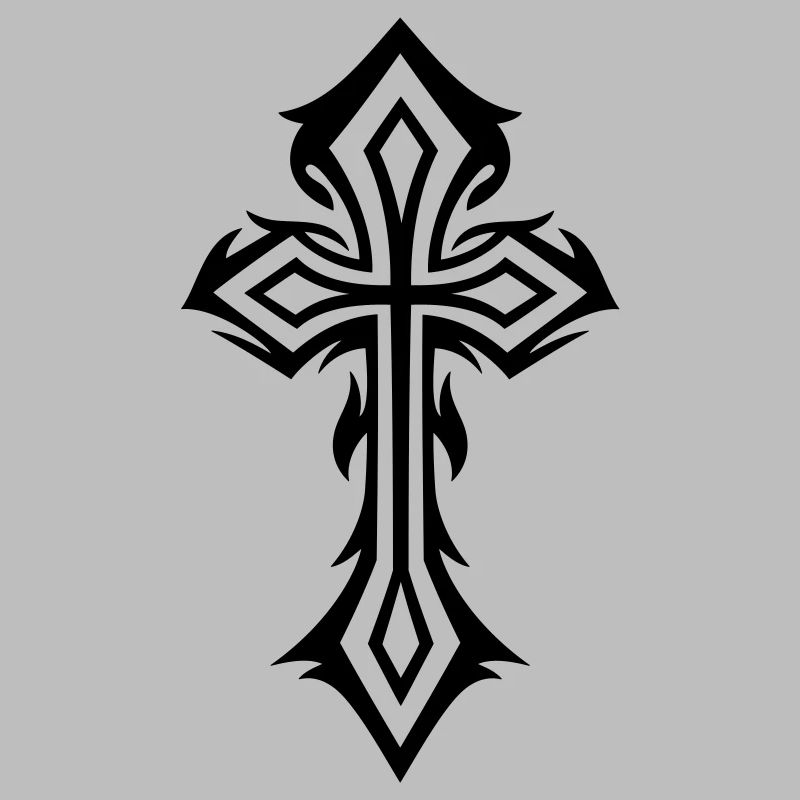 Cross, Crucifix, with thorns, gothic style.