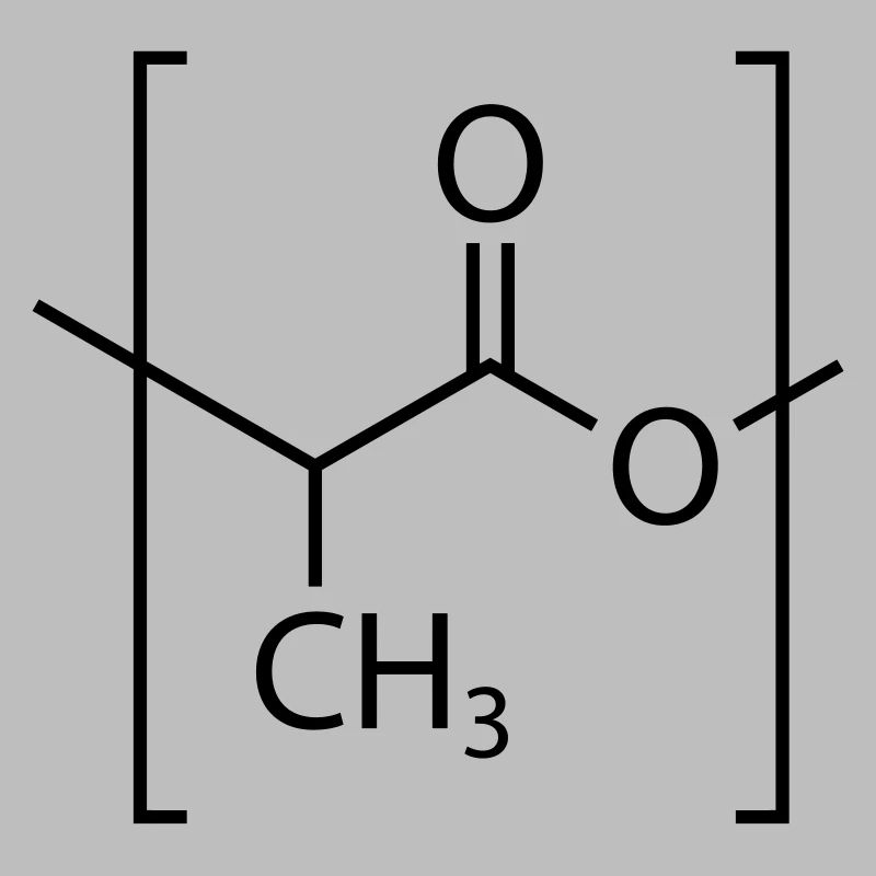 Molécule d'acide polylactique (PLA).