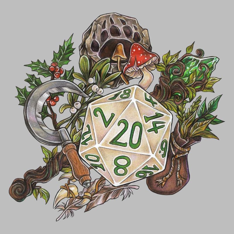 Druide de dés de table D20 pour jeu de rôle
