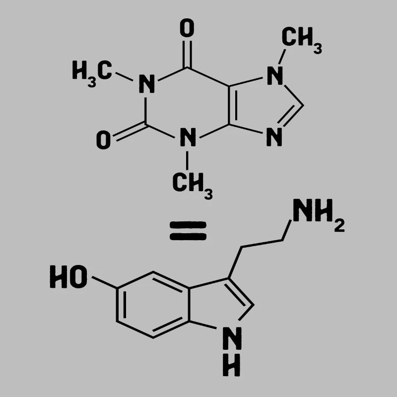 La caféine correspond à la molécule de sérotonine dopamine