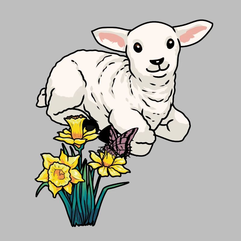 Baby Lamb Sheep Easter Children Happy Easter