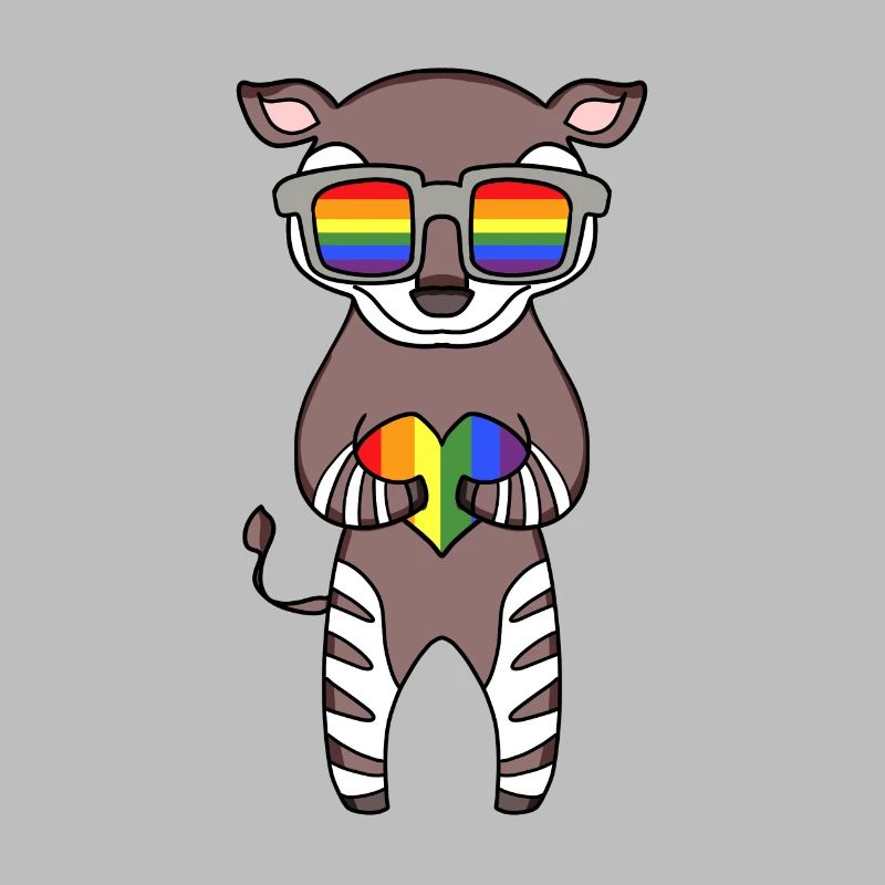 LGBT Animal Okapi Rainbow