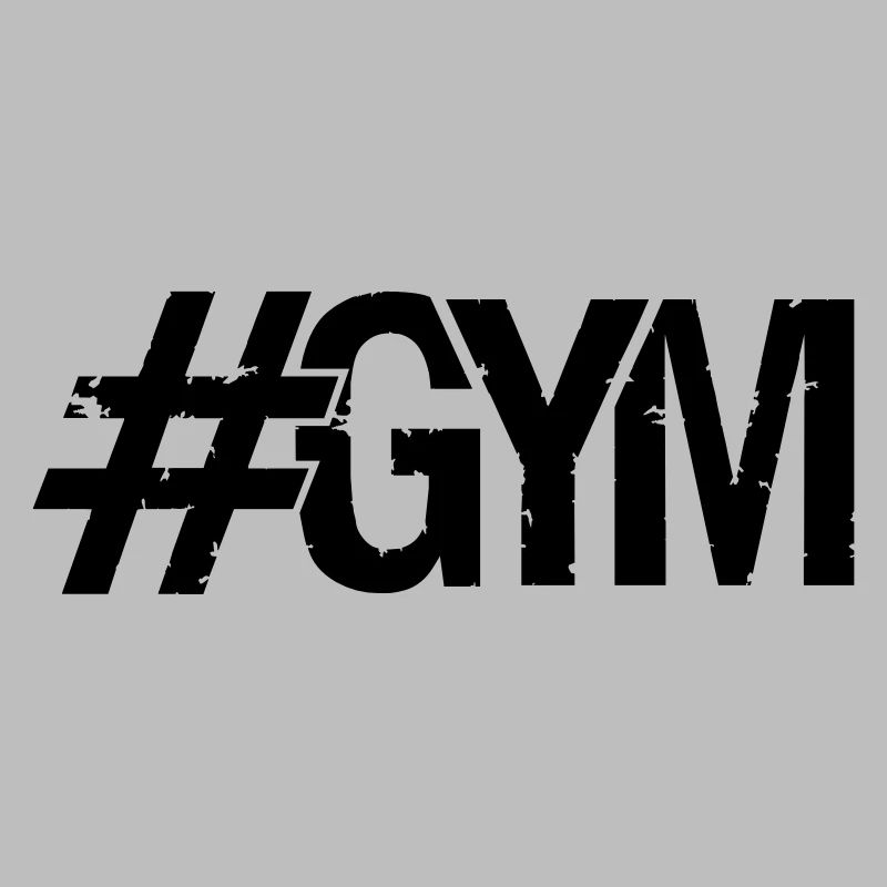hashtag cool design gym texte logo poids haltères