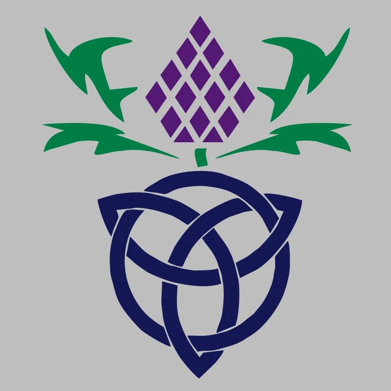 Celtic thistle 3 colour vector Gaelic design