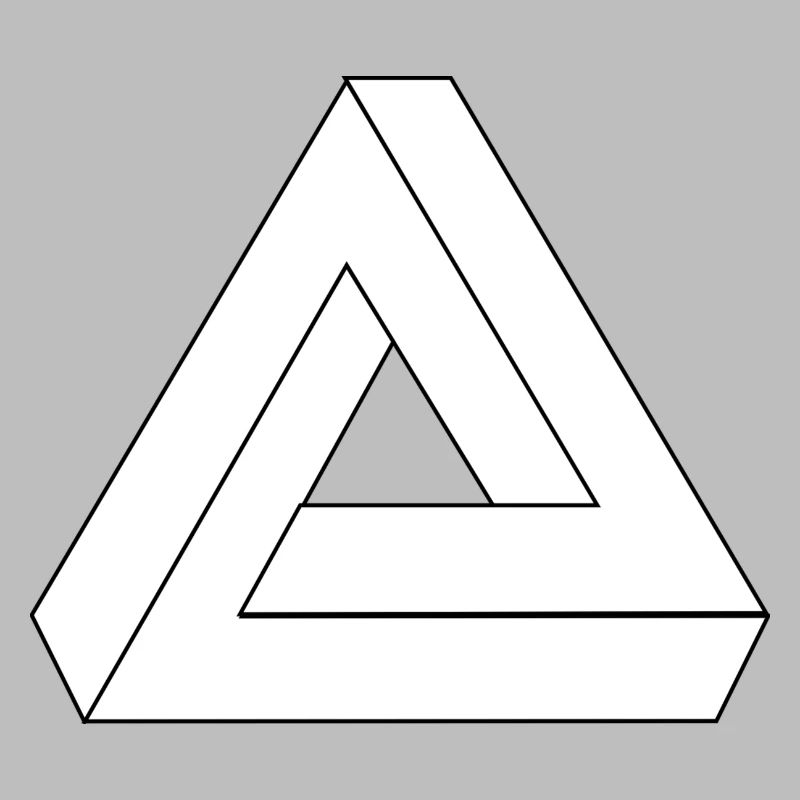 Optical illusion triangle infinity symbol