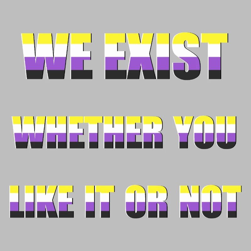 We Exist - Drapeau non-binaire