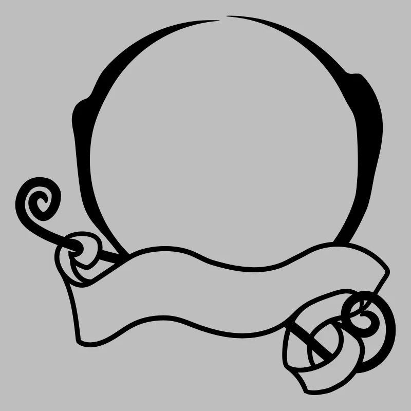 circle frame decorated swirling banner design logo