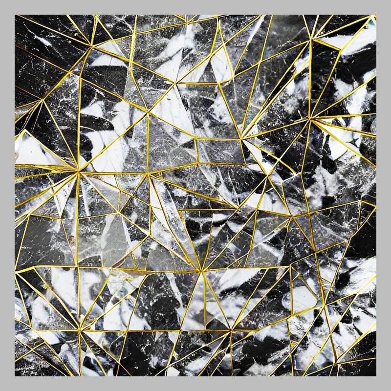 Marble Black Gold Geometric Pattern