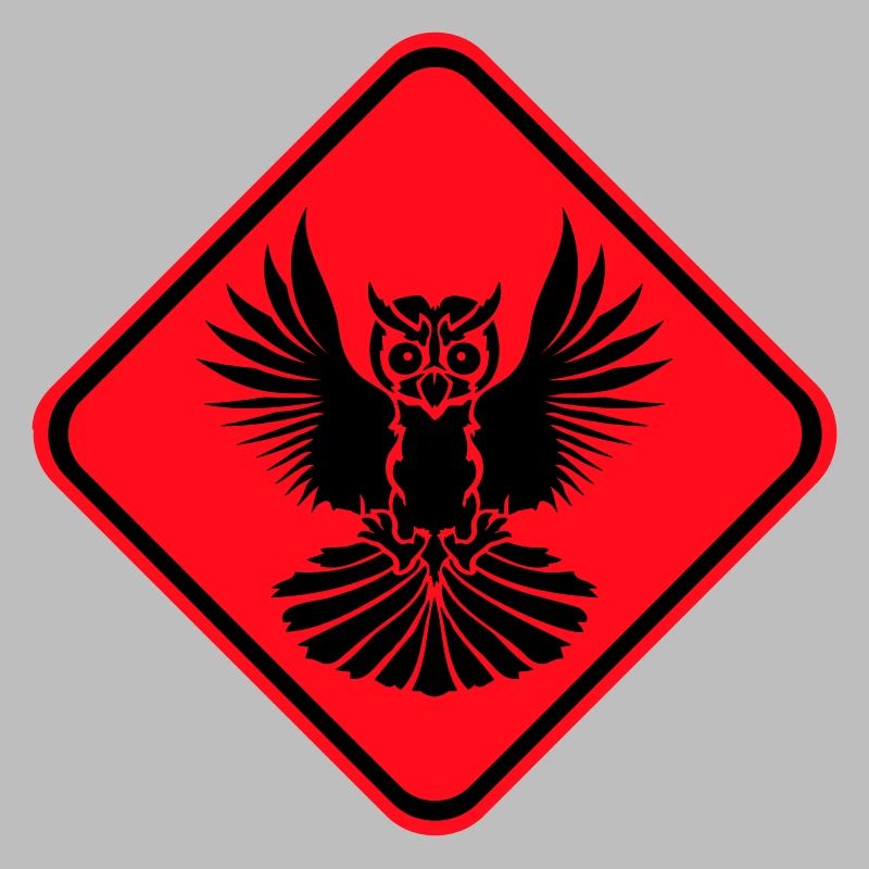 hibou Avertissement Zone de danger Panneau Note Attention