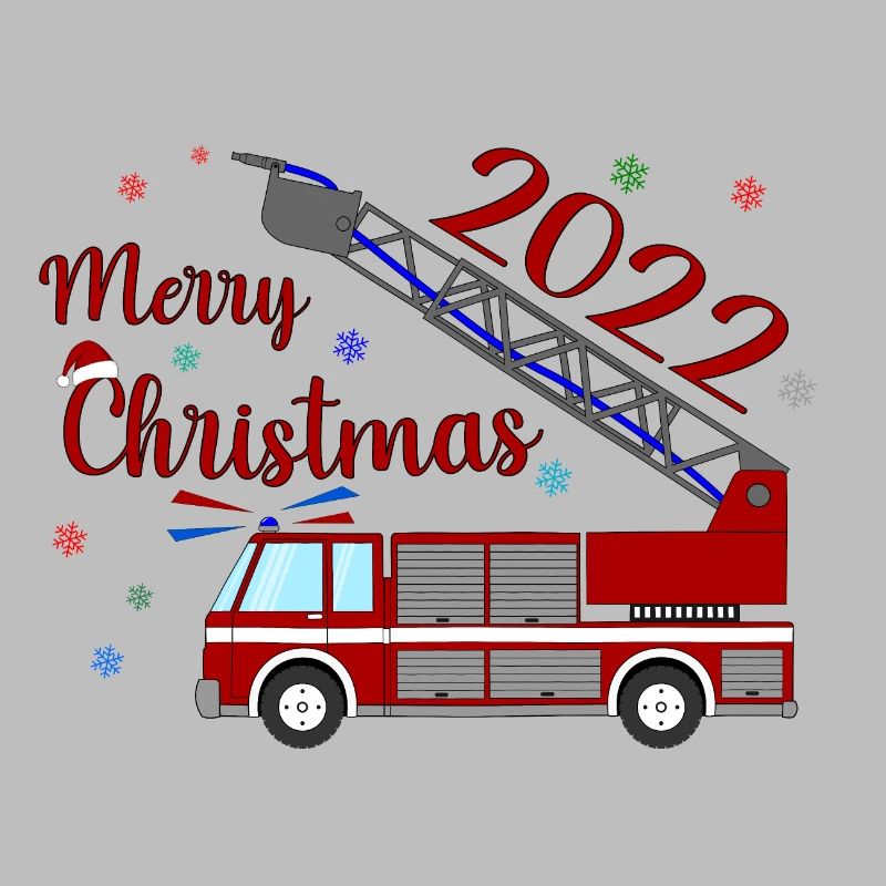 Fire engine Merry Christmas 2022