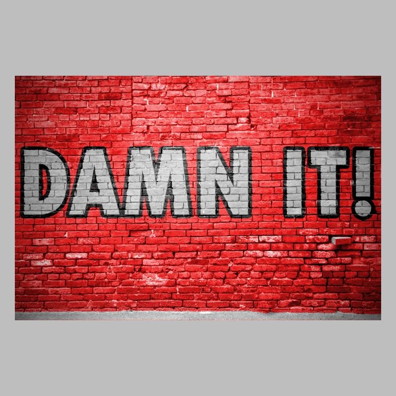 Damn It Brick Wall Graffiti