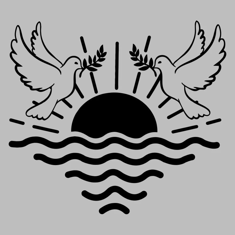 sunset two pigeons
