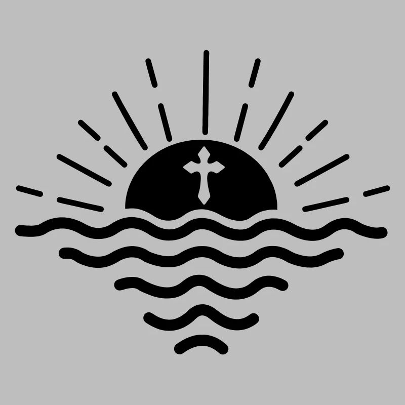 Croix de mer du coucher du soleil