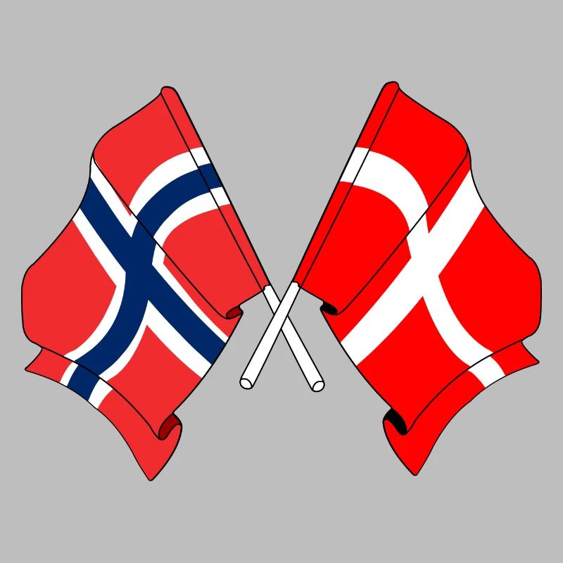 Drapeau de la Norvège, drapeau du Danemark