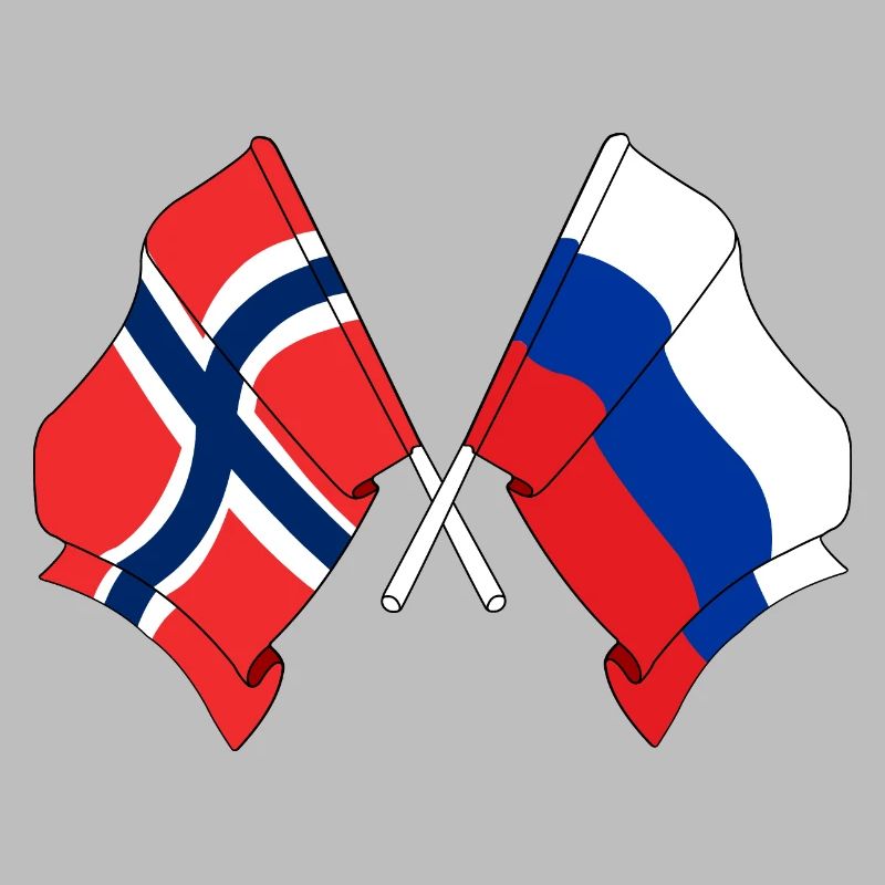 Drapeau de la Norvège, drapeau de la Russie