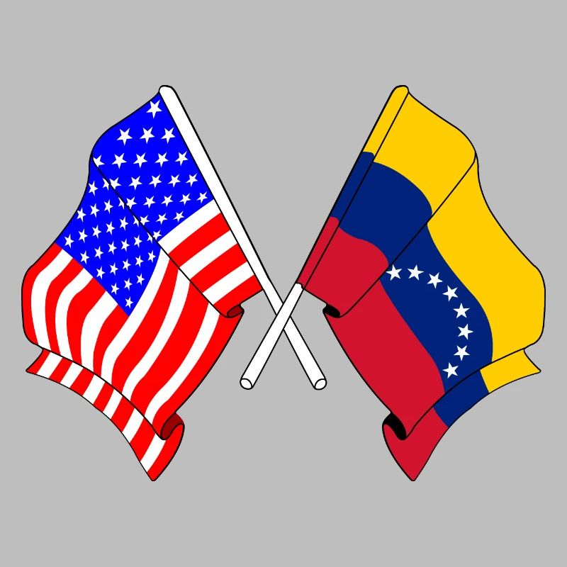Drapeau des États-Unis et drapeau du Venezuela