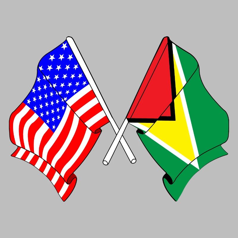 Drapeau des États-Unis et drapeau de la Guyane