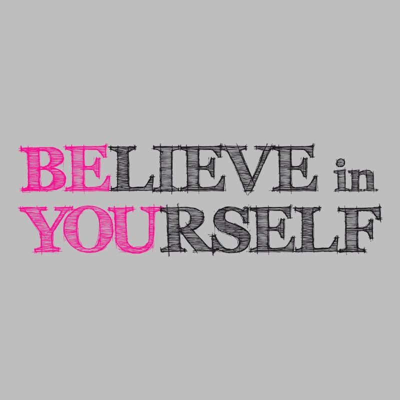 Believe In Yourself - Pink Scribble Black