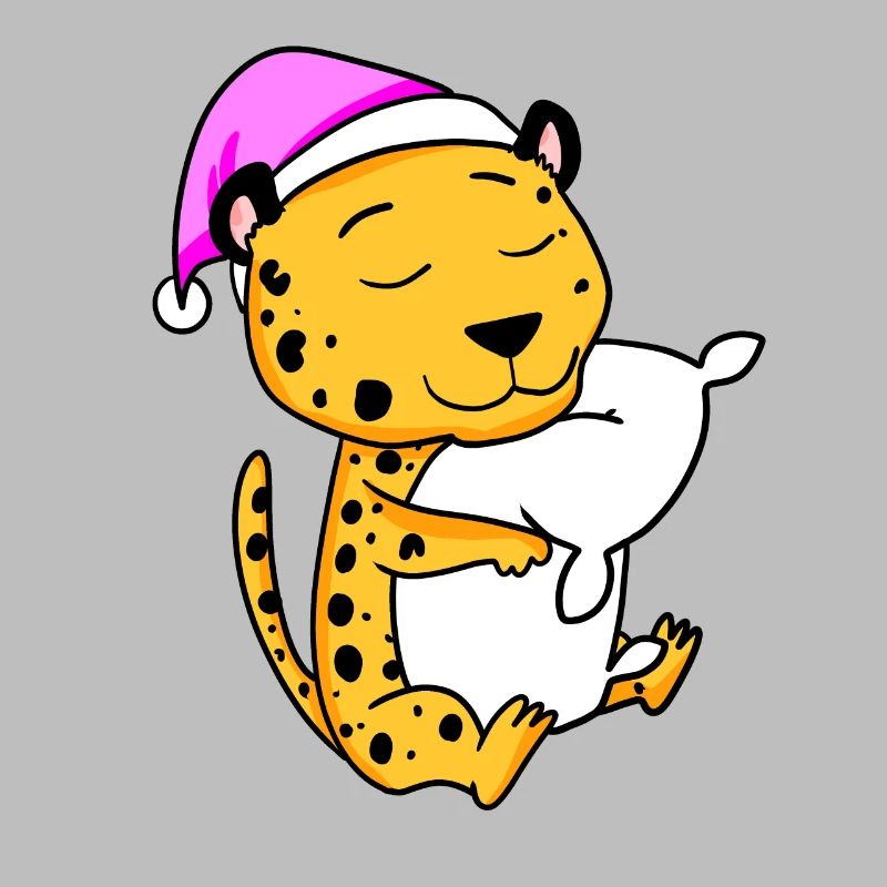 Guépard avec oreiller et bonnet de couchage