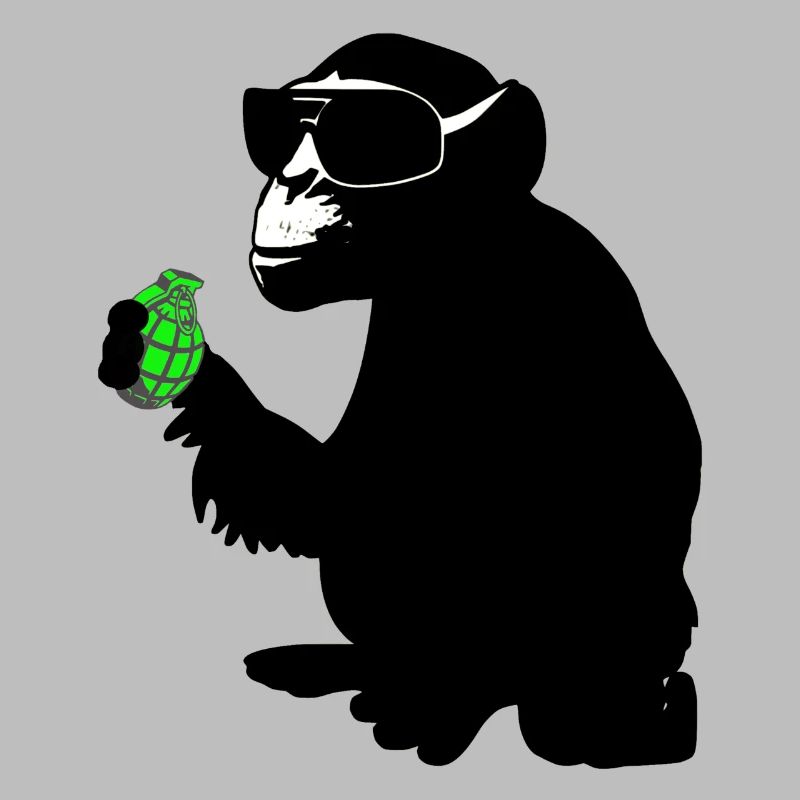 monkey with hand grenade