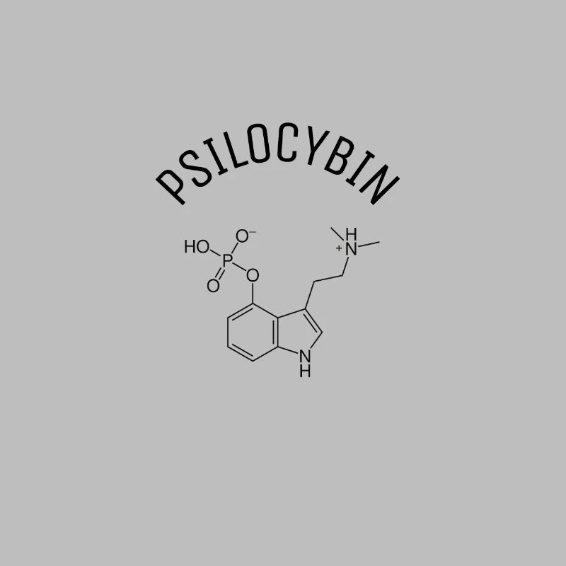 Psilocybin molecule with lettering