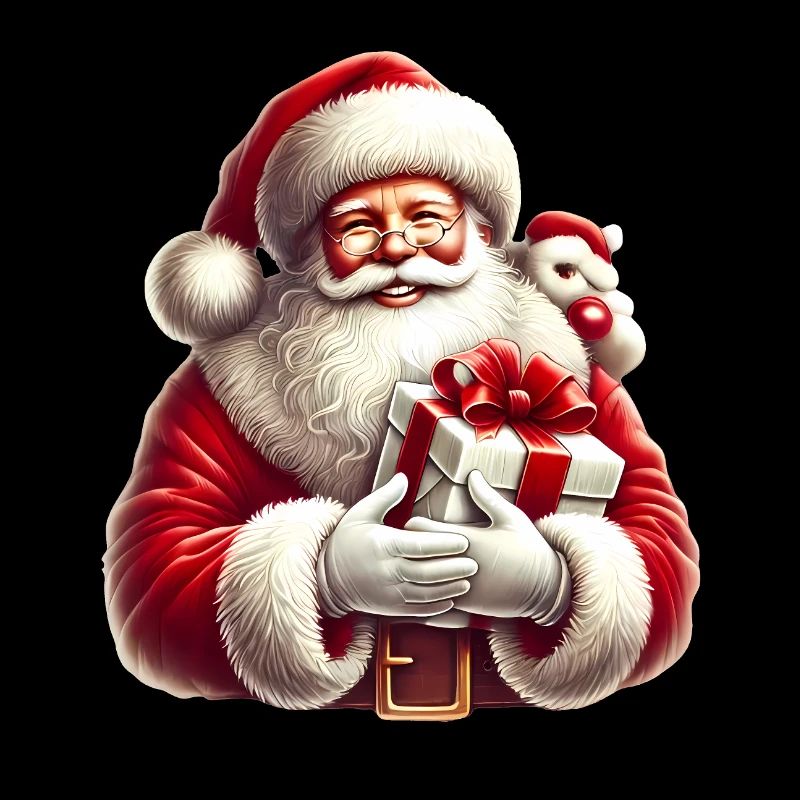 Festive Santa with Gifts Illustration