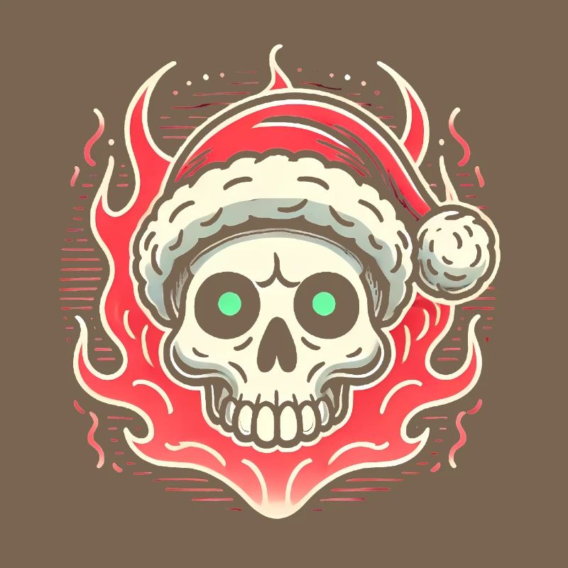 Jingle Hell Skull avec chapeau de Père Noël