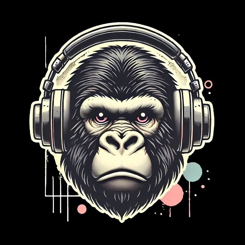 Gorille avec casque Splatter Art