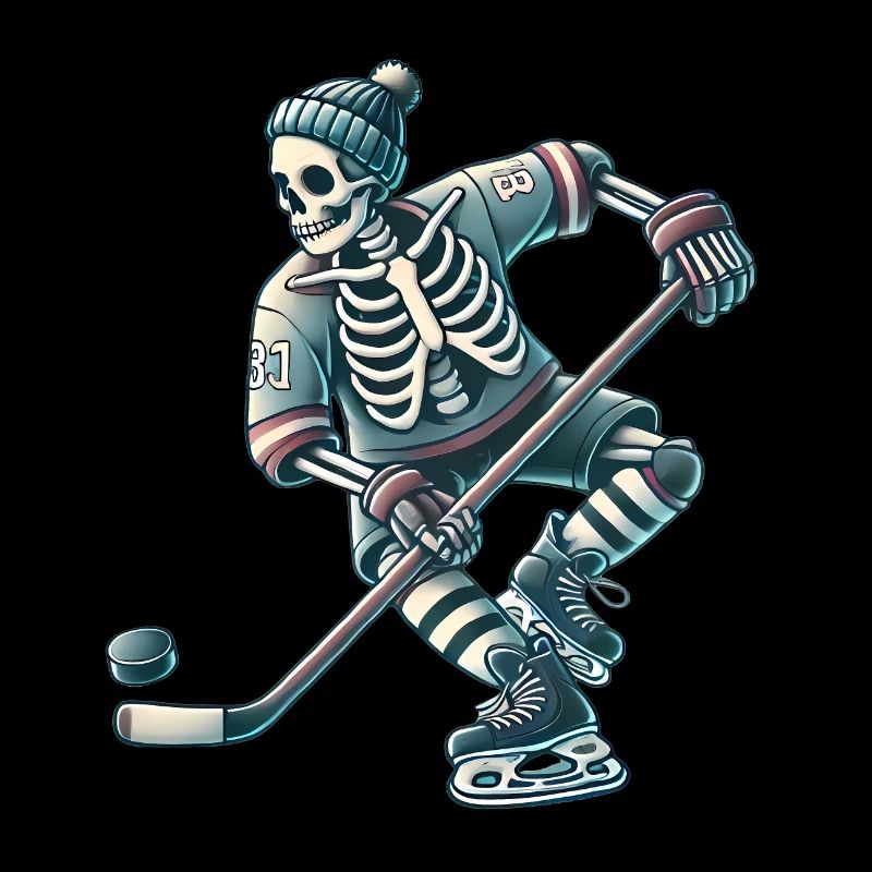 Joueur de hockey Skull en action