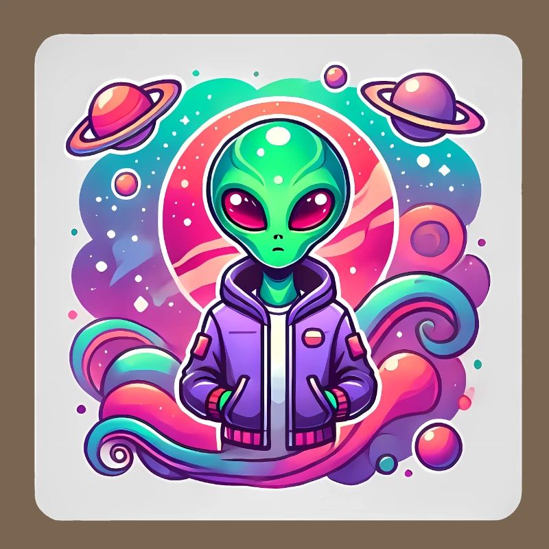 Cosmic Alien Traveler Illustration