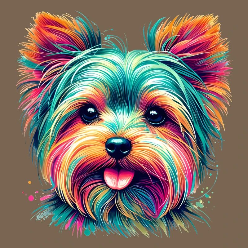 Portrait coloré d’un Yorkshire Terrier