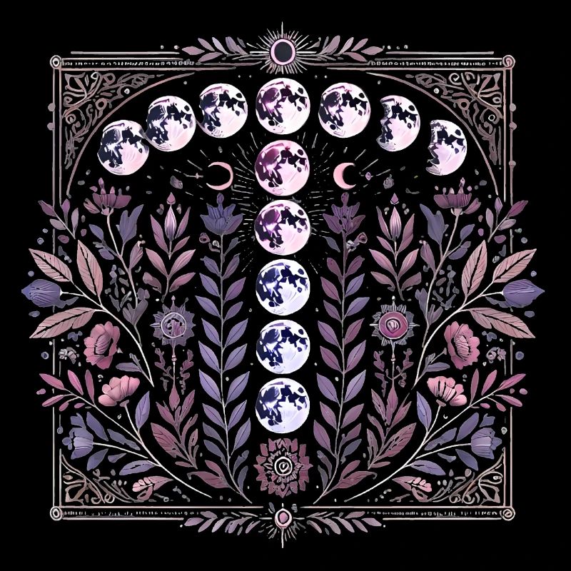 Cosmic Blooms Lunar Floral Design