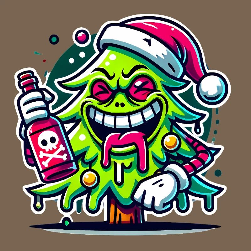 Party Christmas Tree Cartoon