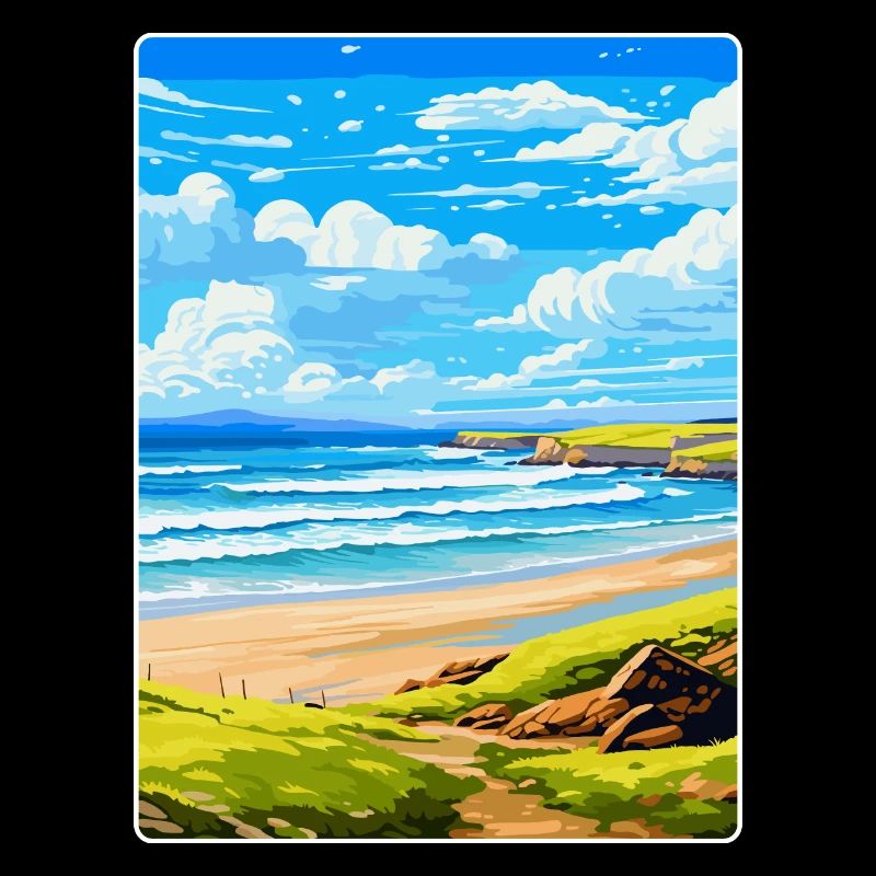Constantine Bay, Cornouailles, Angleterre, Royaume-Uni, Affiche de voyage