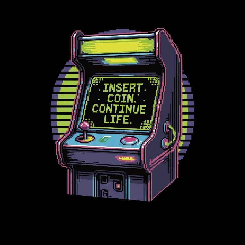 Insert Coin – Continue Life | Retro Gamer Design