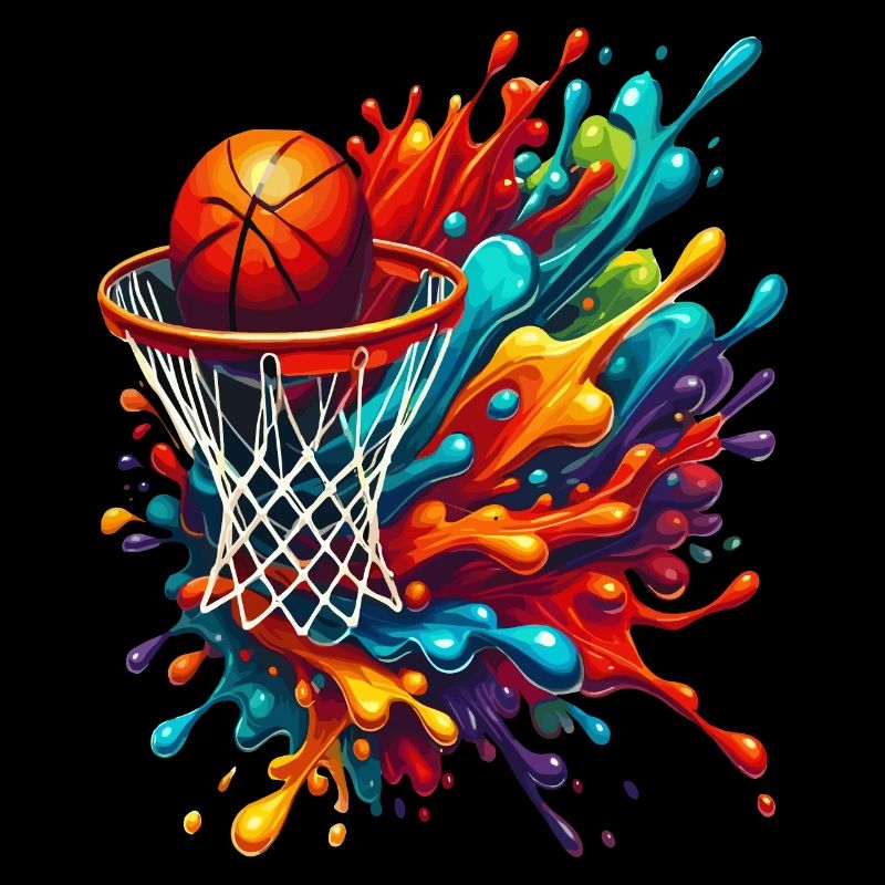 Basketball coloré Tie Dye Couleur Splash Hoop Net