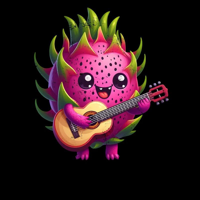 Dragon Fruit Playing Guitar