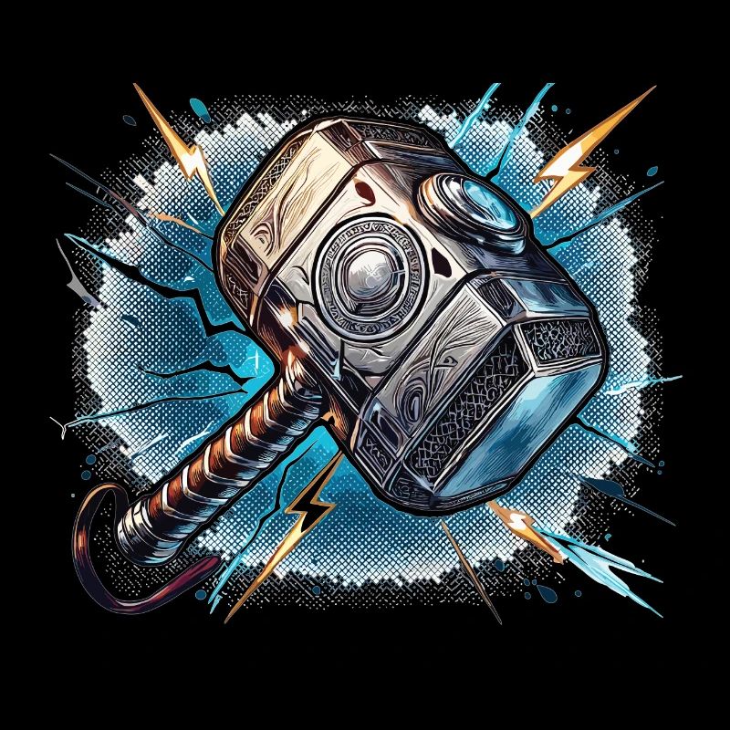 Thor's hammer with thunder effects